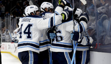 UMaine hockey overpowers Holy Cross 5-2 to start season in style