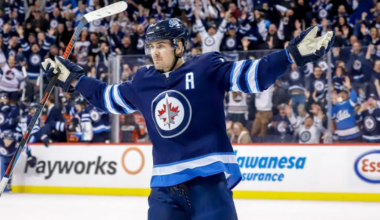 Mark Scheifele skating for the Winnipeg Jets