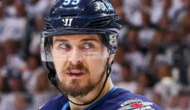 Mark Scheifele skating for the Winnipeg Jets