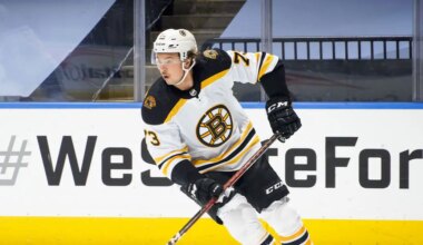 Charlie McAvoy skating for the Boston Bruins