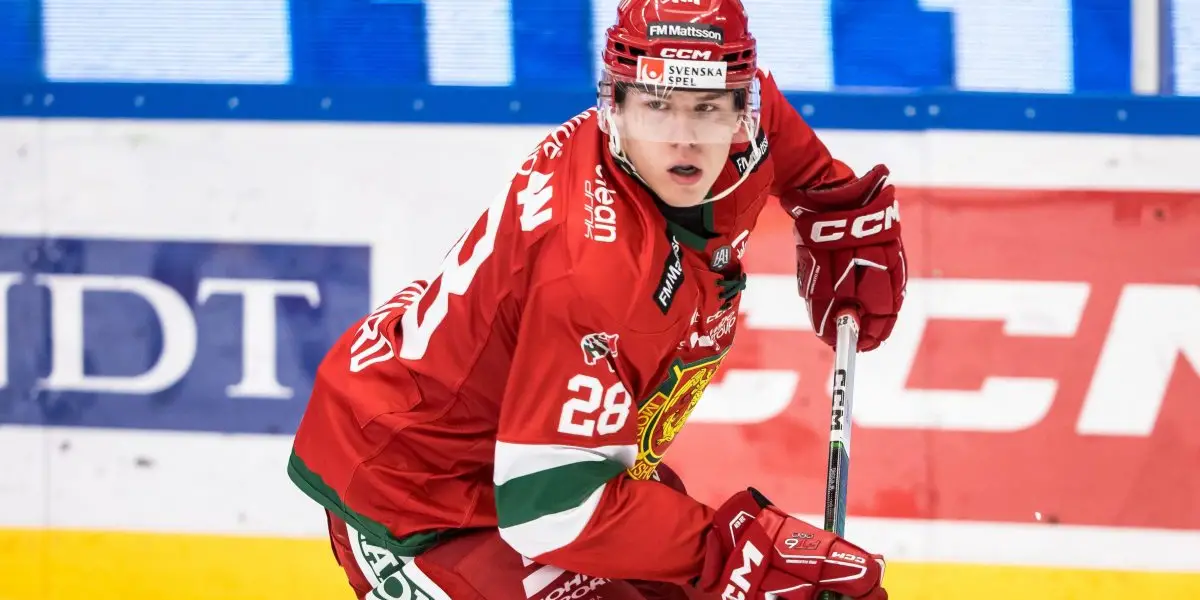 Michael Brandsegg-Nygard skating in the SHL