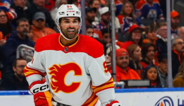 Nazem Kadri #91 skating for the Calgary Flames