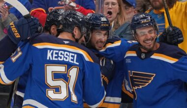Kyrou, Snuggerud score to back Binnington in the Blues’ 3-1 victory over the Stars