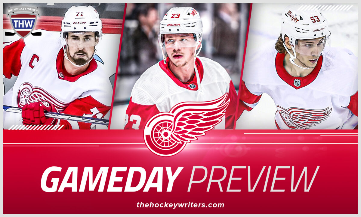 Detroit Red Wings Gameday Dylan Larkin, Lukas Raymond, Moritz Sider