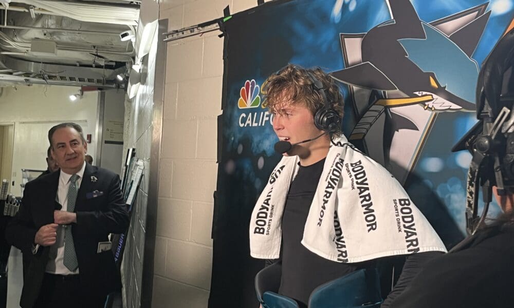 Sharks Locker Room: Celebrini, Smith Are Learning "Winning Habits"