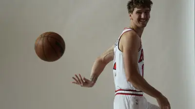 Sep 29, 2025; Chicago, IL, USA; Chicago Bulls forward Matas Buzelis (14) poses for photos during Chicago Bulls Media Day.