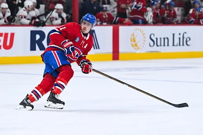 Montreal Canadiens forward Brendan Gallagher skates during 2025 game.