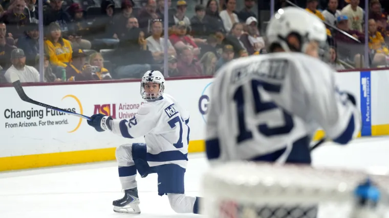 Future No. 1 NHL draft pick Gavin McKenna off to fast start at Penn State image