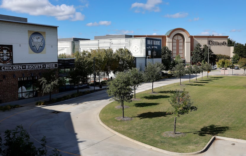 An exterior view of The Shops at Willow Bend mall at W Park Blvd and the North Dallas...