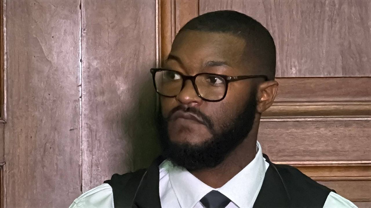 St. Louis Sheriff Alfred Montgomery looks on during a news conference called by his legal counsel at the Cahill Civil Courts Building in St. Louis, Mo. on Wednesday July 9, 2025. (Spectrum News/Gregg Palermo)