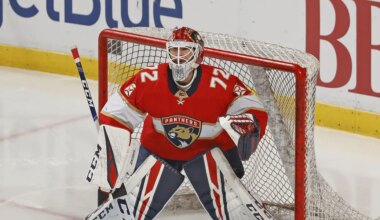 Sergei Bobrovsky in net for the Florida Panthers
