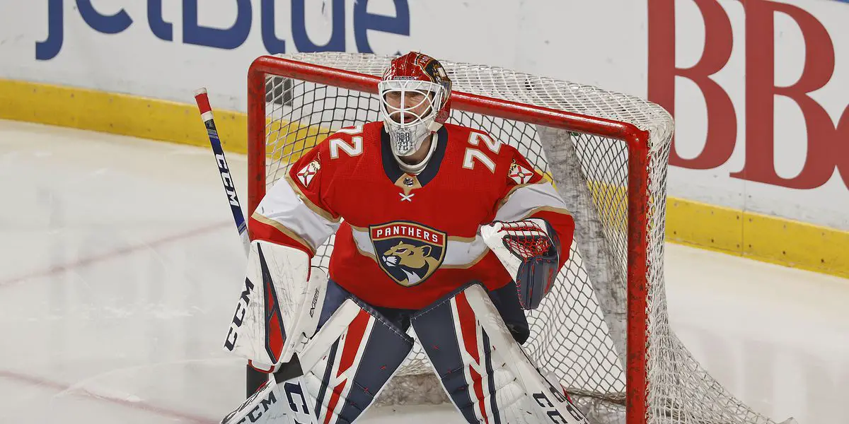 Sergei Bobrovsky in net for the Florida Panthers