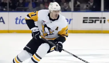 Evgeni Malkin skating for the Pittsburgh Penguins