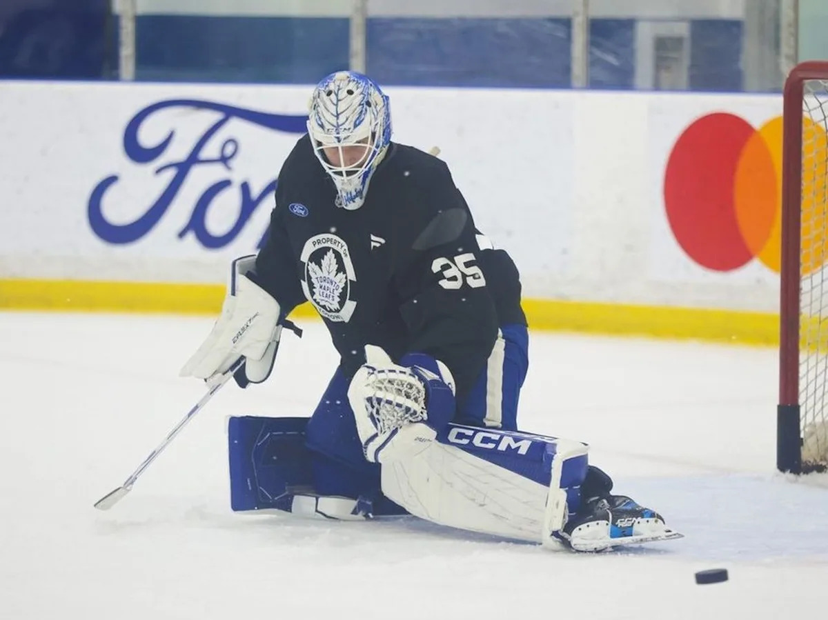 Maple Leafs juggle exhibition, practice lines around Dennis Hildeby's start