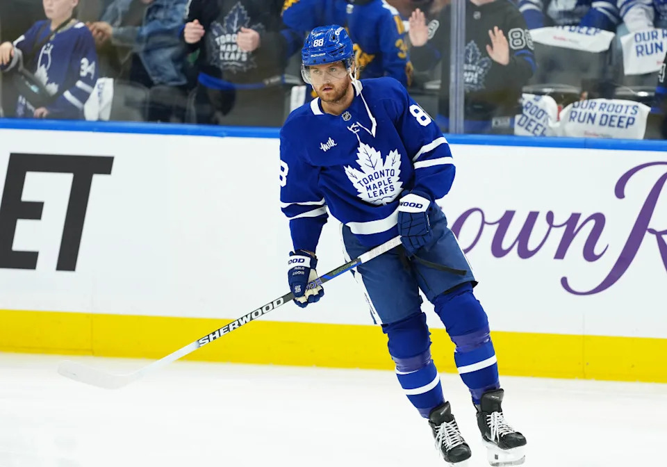 Toronto Maple Leafs right wing William Nylander (88) skates during warm-ups.Nick Turchiaro-Imagn Images