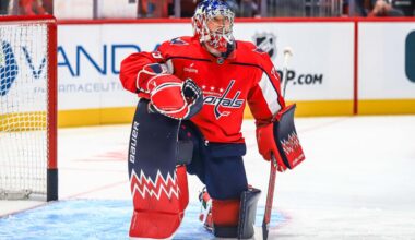 Charlie Lindgren on the challenged Tyler Myers goal that was ruled not to be goaltender interference: ‘I don’t think I’m going to respond. People can make their own decisions on it.’