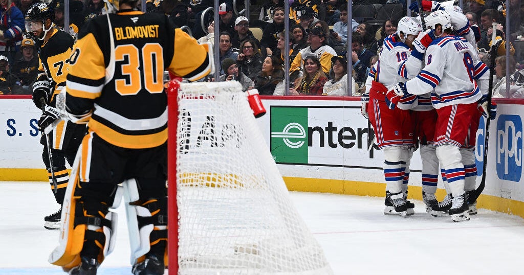 Fox scores go-ahead goal, Miller scores twice to help Rangers rally past Penguins 5-3