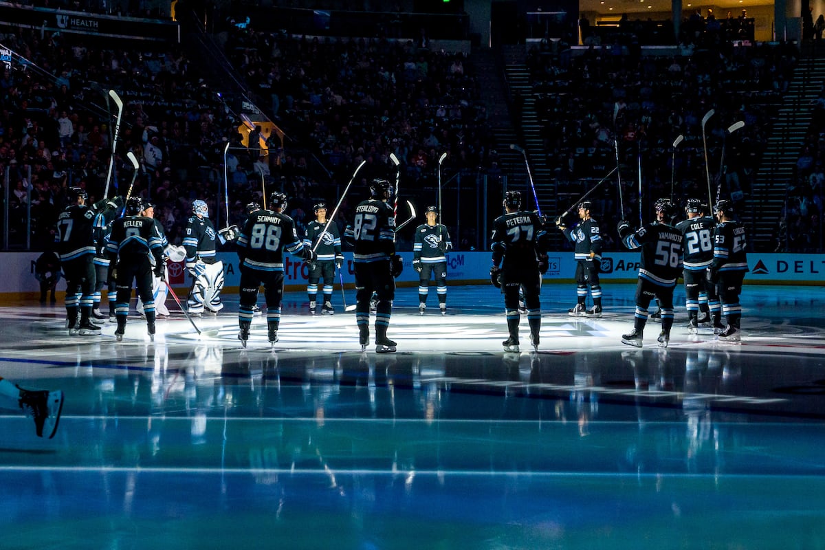 JJ Peterka scores game-winner as Mammoth beat Flames in home debut