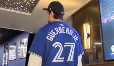 Matthews arrives in Vladdy Jr. jersey as Leafs show support for Jays – TSN