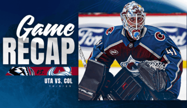 Great Scott! Wedgewood Stands on His Head, Makes 31 Saves As Avs Defeat Utah 2-1 in Home Opener