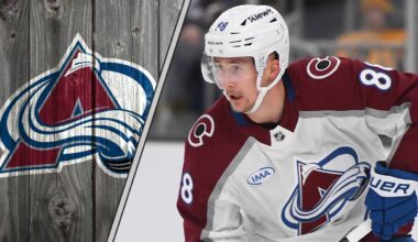 Colorado Avalanche forward Martin Necas skates with the puck during a game.