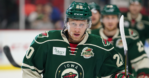 IOWA WILD SIGNS FORWARD GERRY MAYHEW TO ONE-YEAR, ONE-WAY AHL CONTRACT