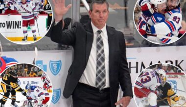 Rangers throttle Penguins in victorious return for Mike Sullivan