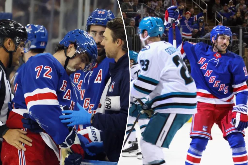 Rangers topple Sharks but lose Filip Chytil to upper body injury