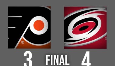 Flyers Lose 4-3 to Hurricanes in OT-Thriller