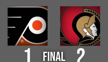 Flyers Offense Goes Quiet, Lose 2-1 to the Senators
