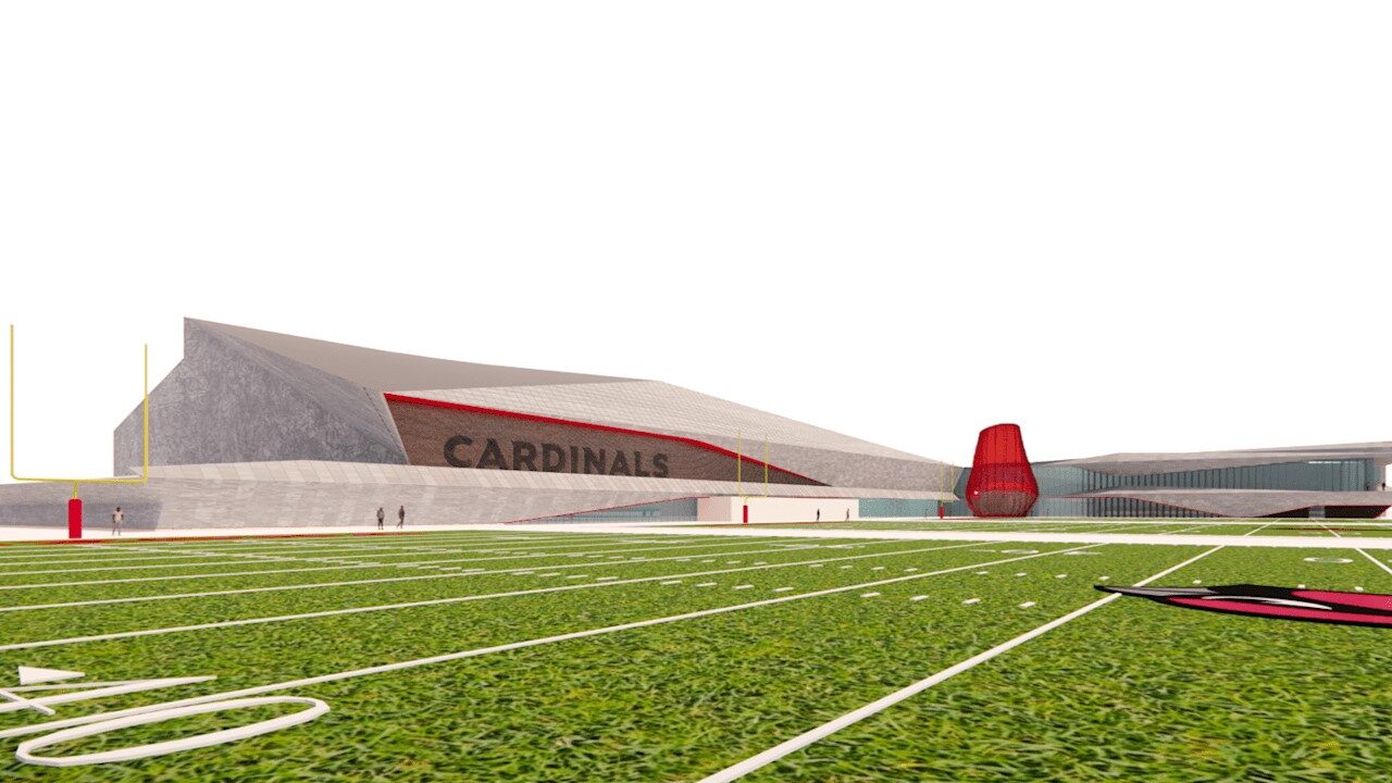 A rendering of a new Arizona Cardinals practice facility. (Graphic via Arizona Cardinals)...