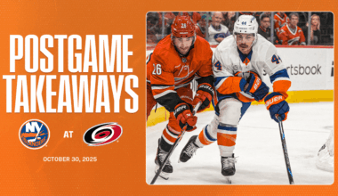 Takeaways: Islanders Drop Third Straight Game with 6-2 Loss to Hurricanes 