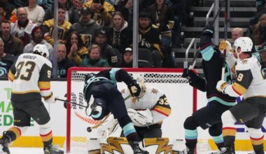 McCann scores with 3.8 seconds left in OT, Kraken beat Golden Knights 2-1