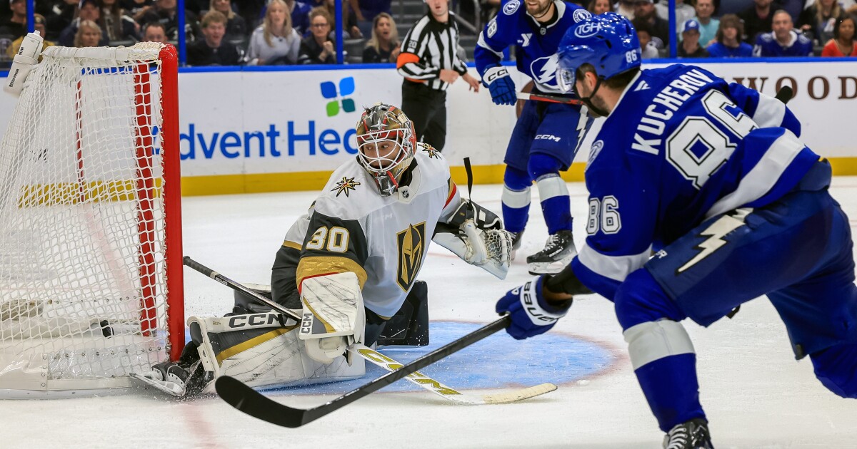 Kucherov scores in OT to give Lightning 2-1 win over Golden Knights