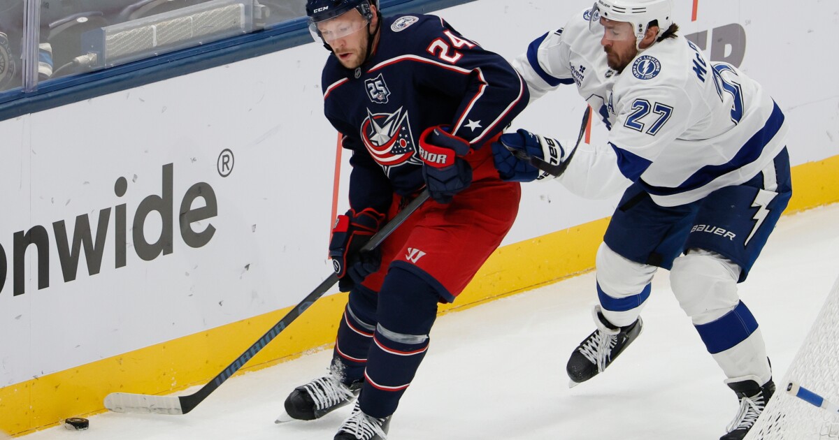 Marchenko’s third-period goal lifts Blue Jackets to first home win 3-2