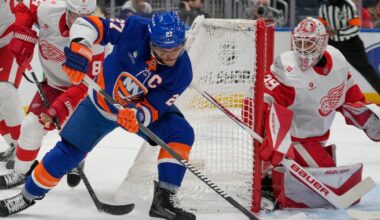 Islanders dominate Red Wings behind Heineman's two goals