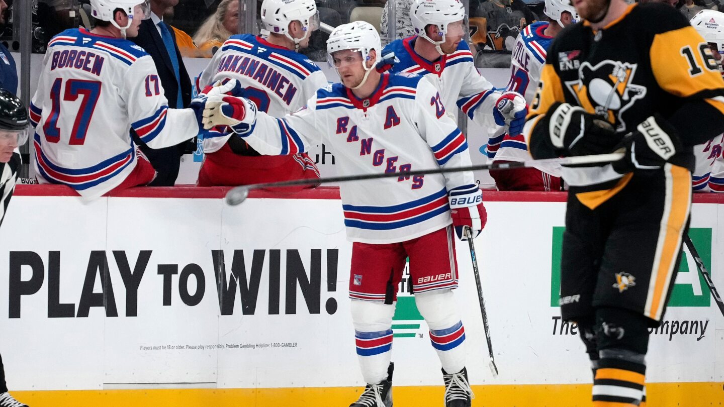 Adam Fox leads Rangers past Penguins 6-1 in coach Mike Sullivan's return to Pittsburgh