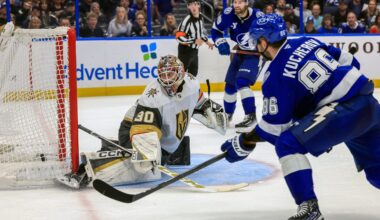 Nikita Kucherov scores 33 seconds into OT to give Lightning 2-1 win over Golden Knights