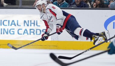 Alex Ovechkin scores his 887th goal to lead the Capitals to a 5-1 win over the Sharks