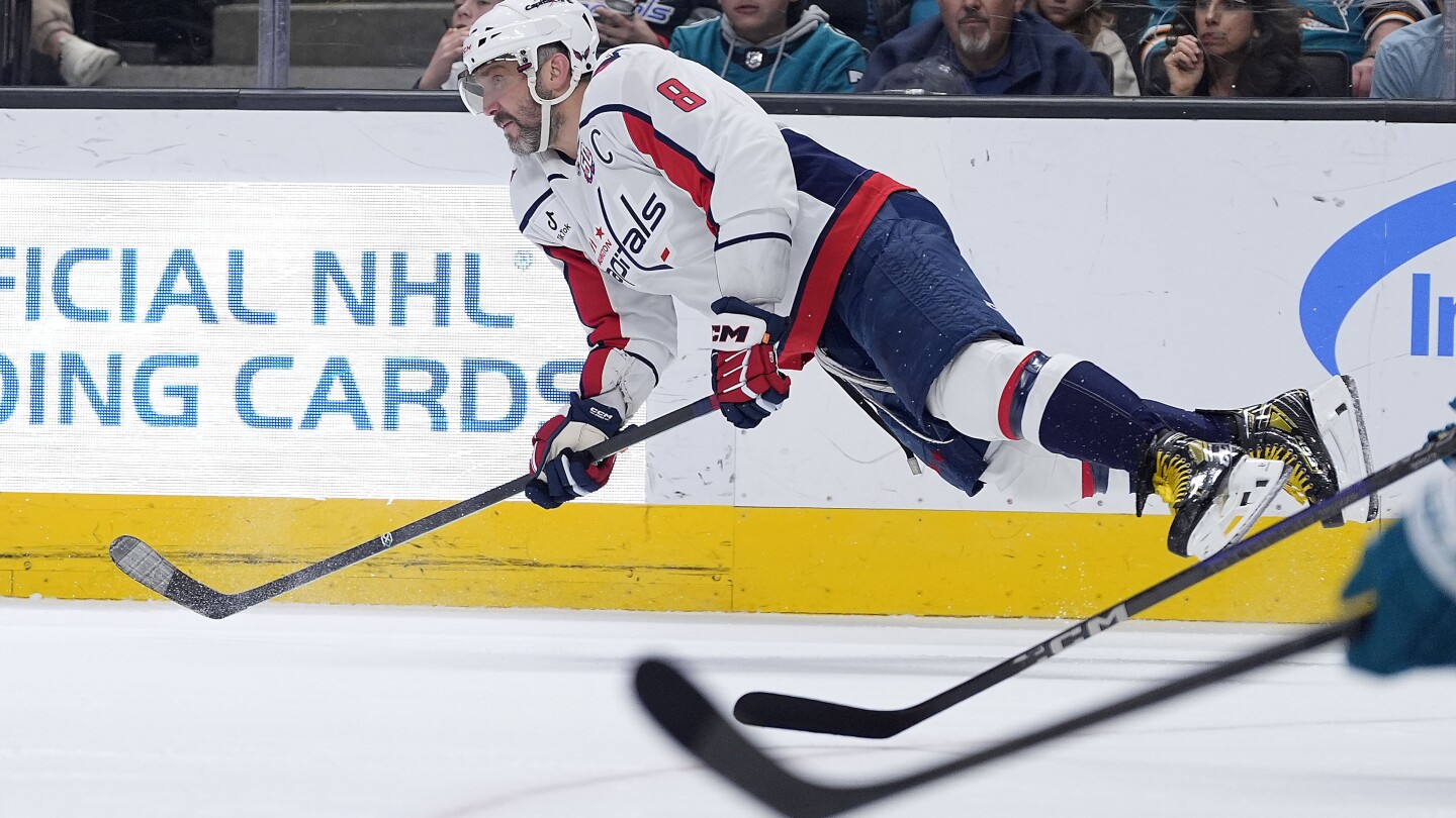 Alex Ovechkin scores his 887th goal to lead the Capitals to a 5-1 win over the Sharks