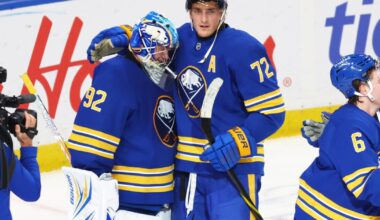 Stellar debut from Colten Ellis lifts Sabres to 4-2 win over Red Wings