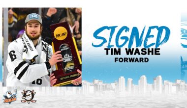 Anaheim Ducks Sign Tim Washe To One-year Entry-Level Contract