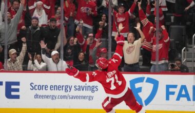 Larkin and Finne each score twice, lift surging Red Wings to a 4-2 win over Oilers