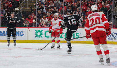 New Jersey Devils forward Connor Brown made the Detroit Red Wings pay for a costly defensive gaffe.