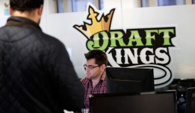 In this Thursday, Jan. 11, 2018 photo, employees work at the DraftKings office in Boston. (AP Photo/Charles Krupa)