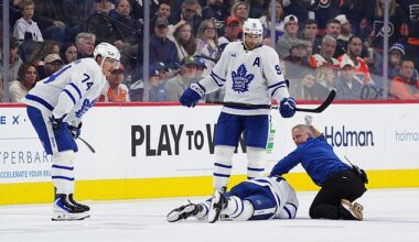 Maple Leafs star Chris Tanev was rushed to the hospital after a brutal on-ice collision