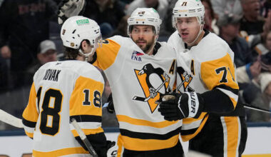 Letang scores in OT, Crosby nets 2 as Penguins beat Blue Jackets 4-3