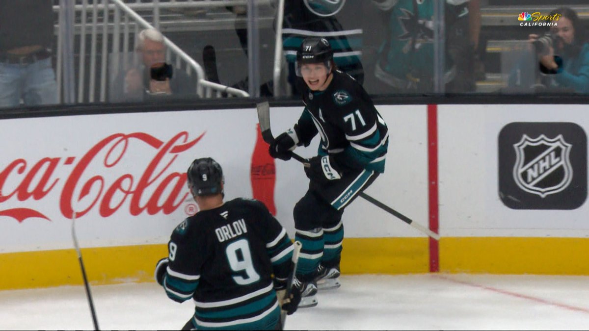 Macklin Celebrini nets his second goal of Shark vs. Mammoth game – NBC Sports Bay Area & California