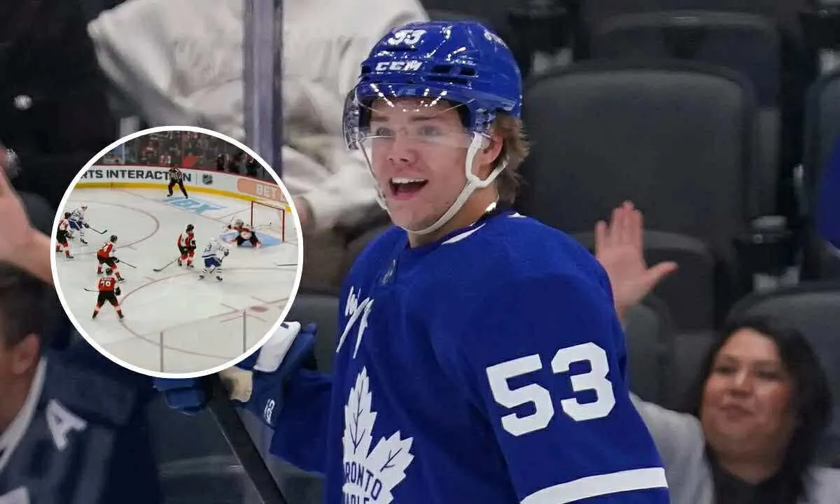 Easton Cowan Scores His First Goal as a Maple Leaf, and It's an Absolute Beauty
