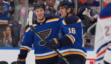 Dvorsky scores his 1st NHL goal as the Blues stop a 7-game slide by edging the Oilers 3-2